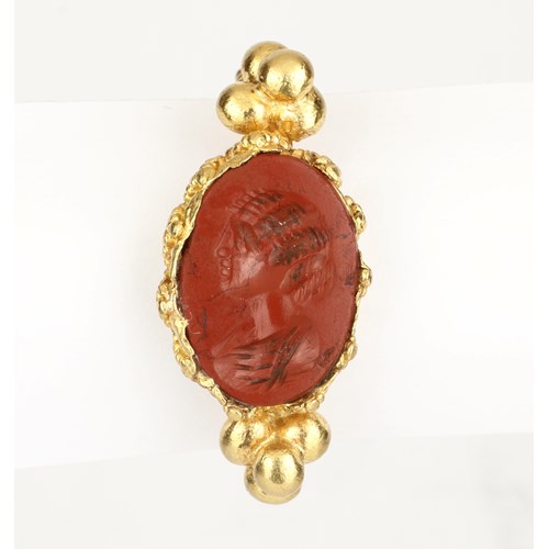 A Finely Set Ring with an Engraved Period Jasper Intaglio
